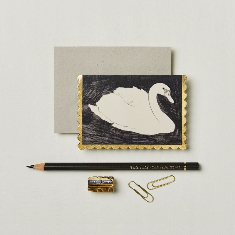 GC Swan Mini Greetings Card