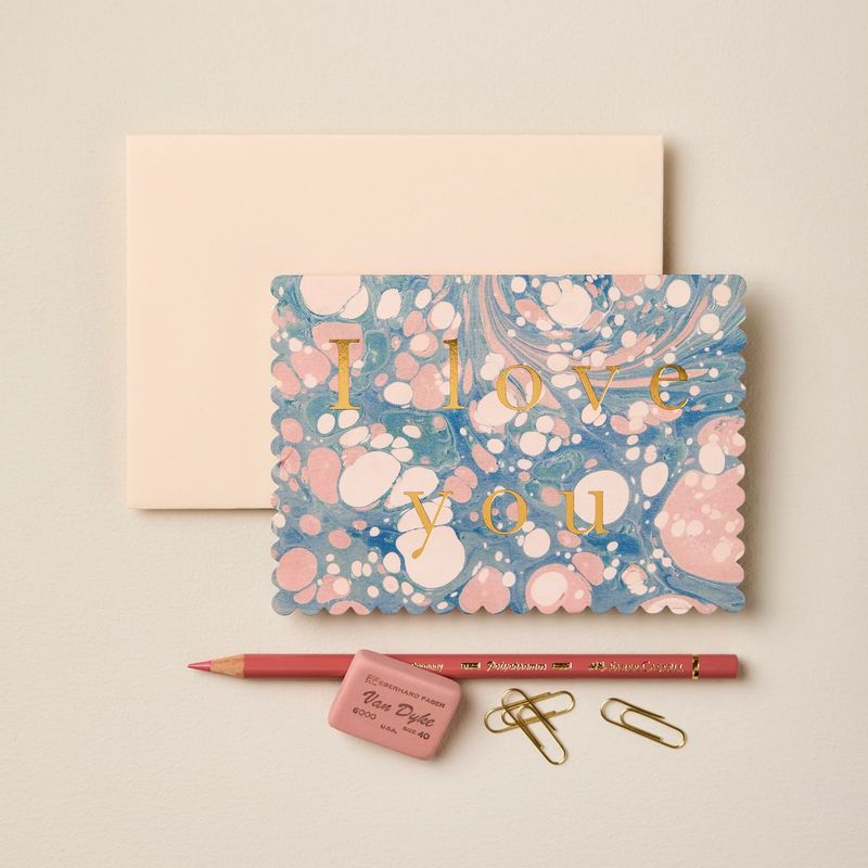 GC Pastel Marble I Love You Greetings Card