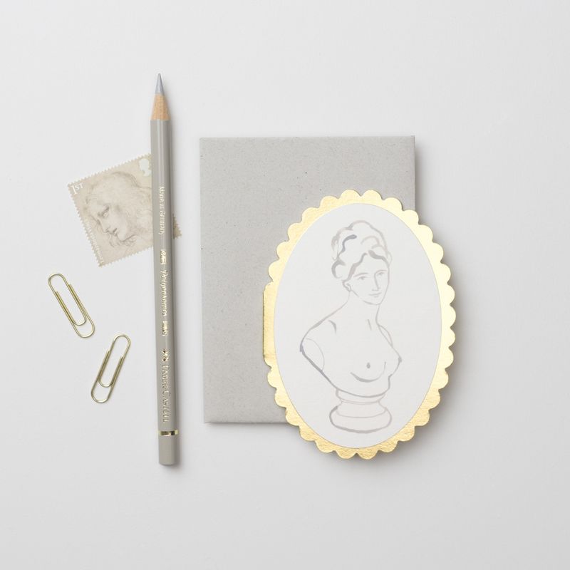 GC No. 3 Classical Bust Mini Greeting Card