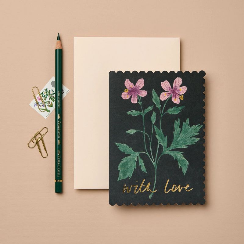 GC Geranium &#39;With Love&#39; Greetings Card