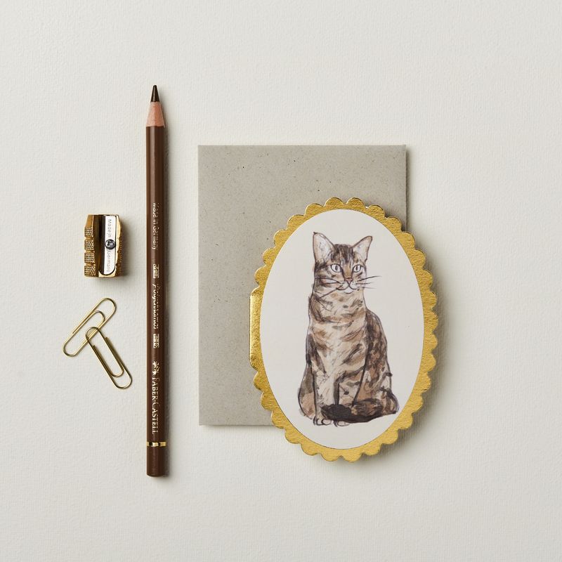 GC Tabby Cat Mini Greetings Card