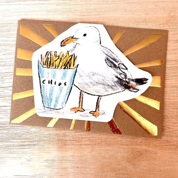 GC Seagull and Chips Greetings Card