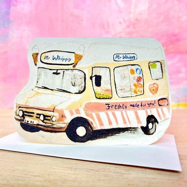 GC Ice-Cream Van Seaside Greetings Card