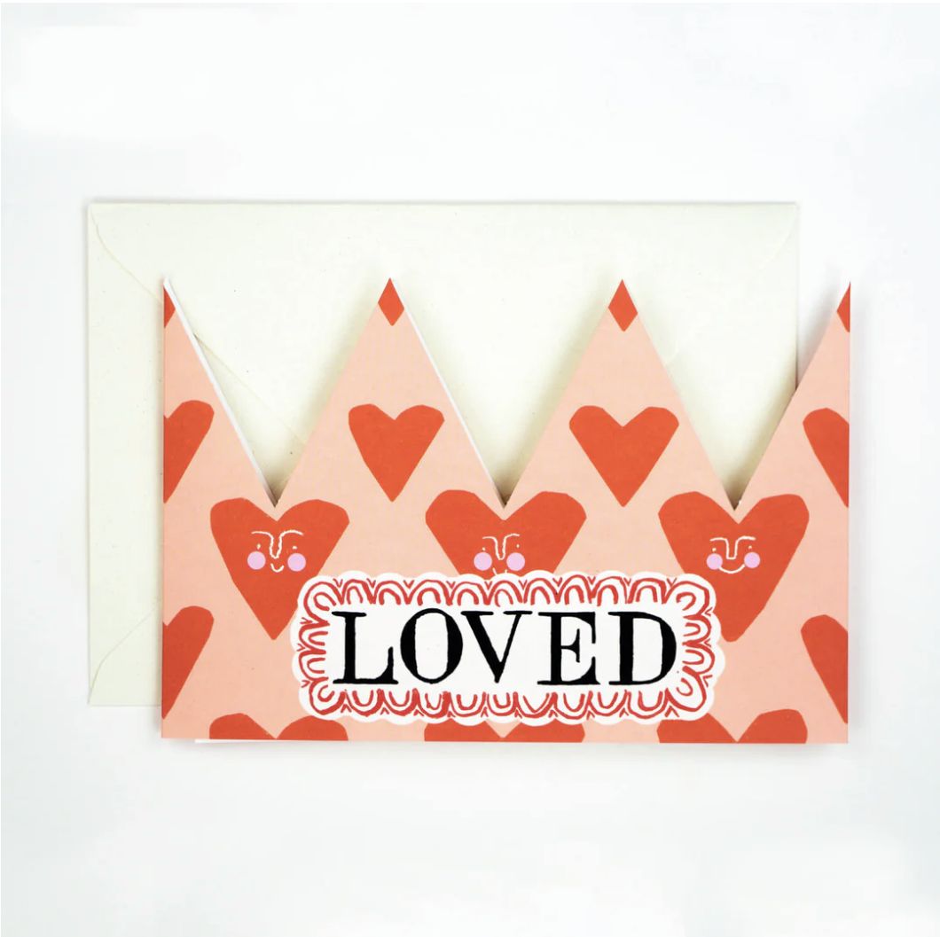 GC Loved Party Hat Greetings Card