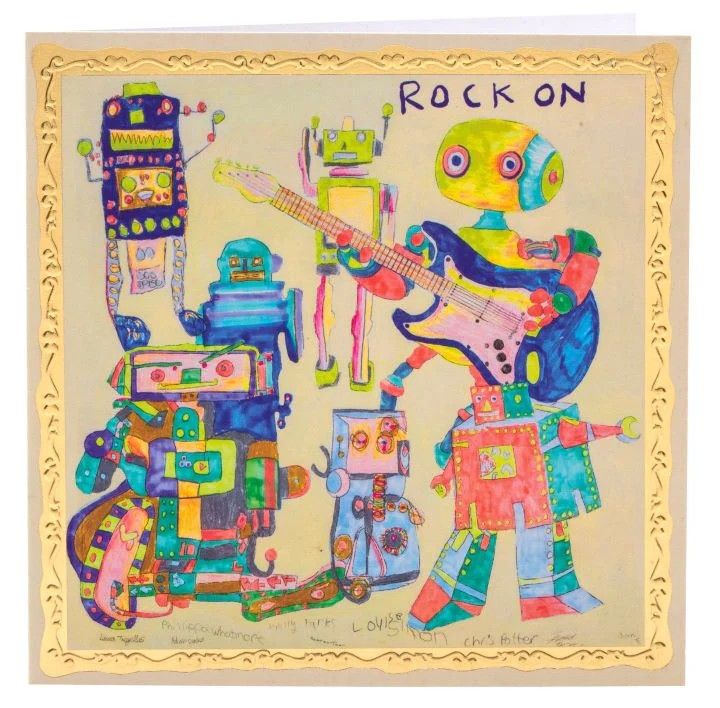 GC Rock On Robot Greetings Card
