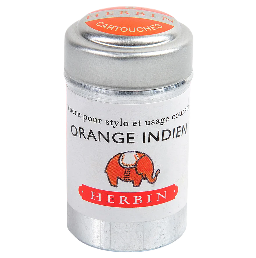 RE Herbin Cartridges Box 6 Orange Indien