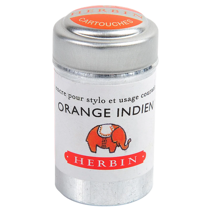 RE Herbin Cartridges Box 6 Orange Indien