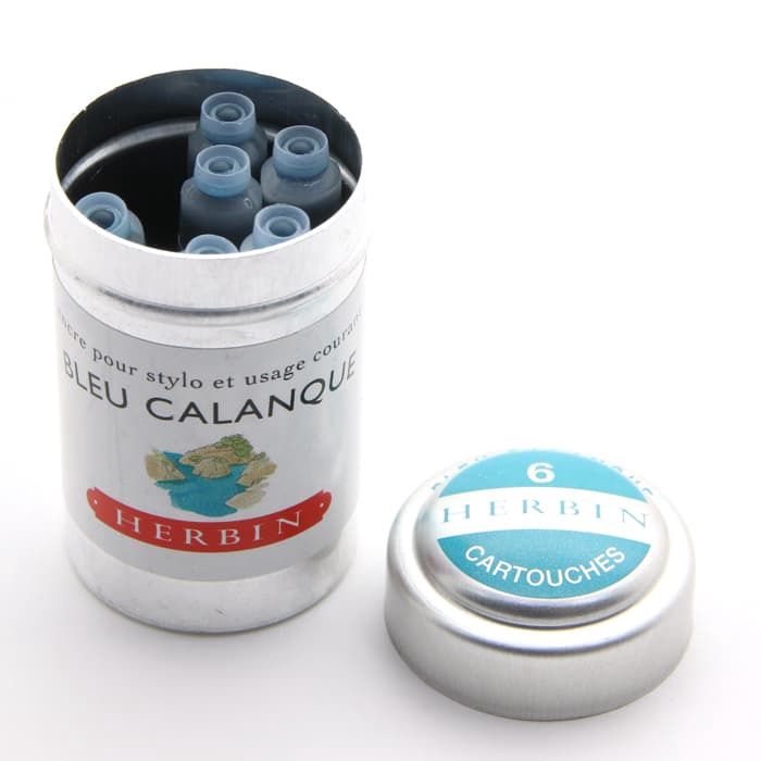 RE Herbin Cartridges Box 6 Bleu Cal