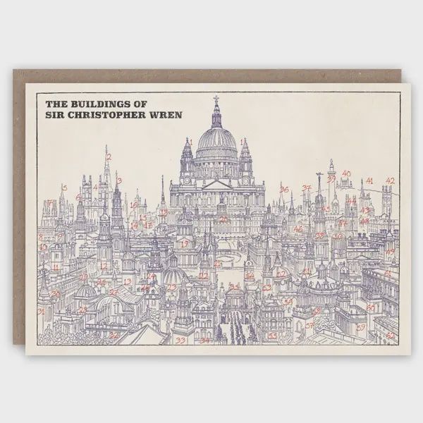 GC Wren Buildings Greeting Card