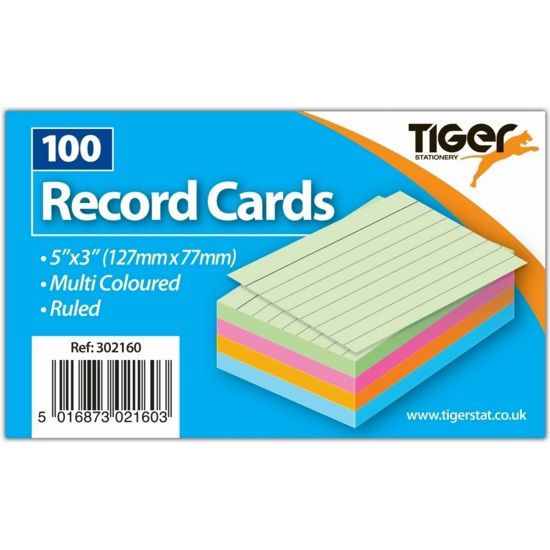 NB Record Cards - Assorted Colour Pages