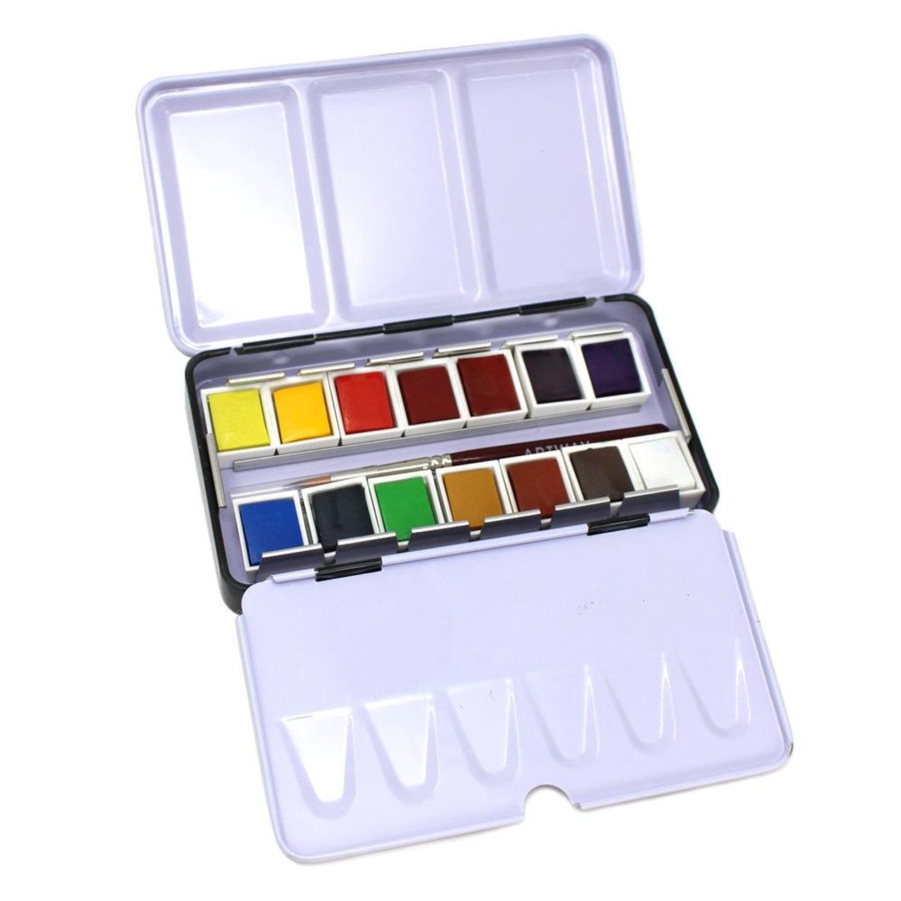 AR  Artway Watercolour Set -14 half pans &amp; travel brush