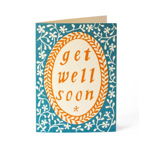 GC CARD GET WELL SOON TURQUOISE AND TRANSPARENT ORANGE