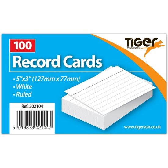 NB Record Cards - White Pages