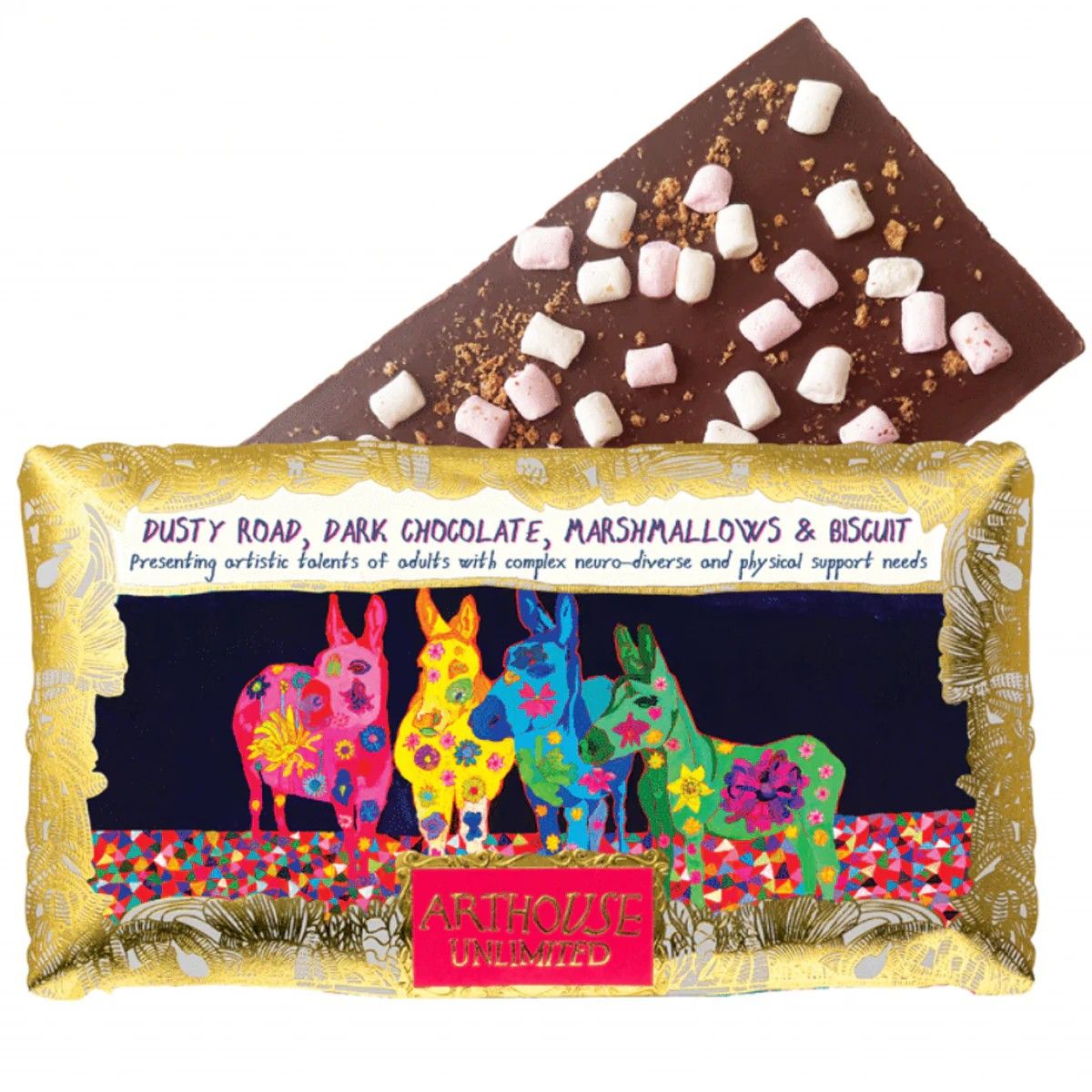 CHOC Dusty Road, Silky Dark, Marshmallows &amp; Biscuit Chocolate Bar