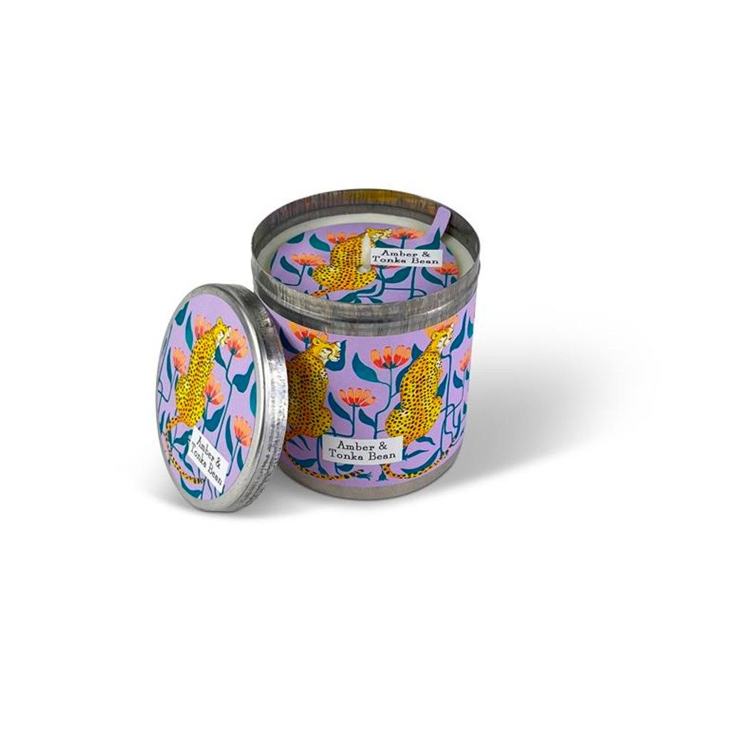 GF Amber &amp; Tonka Bean - Cheeta 200ml Illustrated Candle