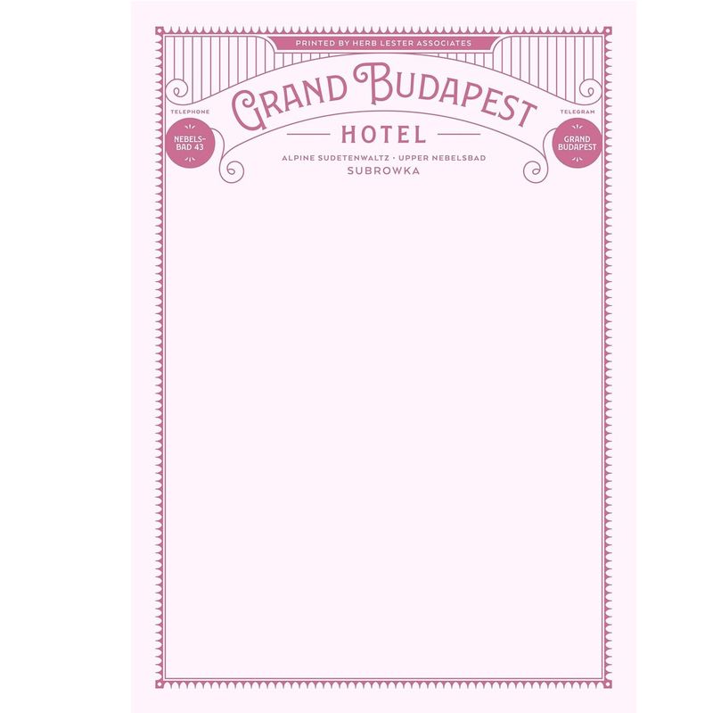 NB Fictional hotel notepads/Cult Hotels StationeryGrand Budapest HotelHERBS-5 (3)