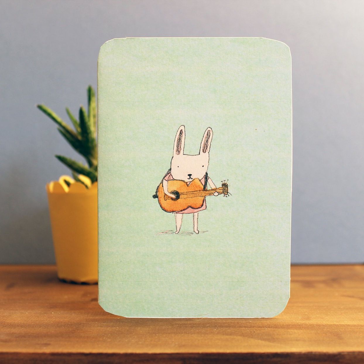 GC Bunny Guitar Greetings Card