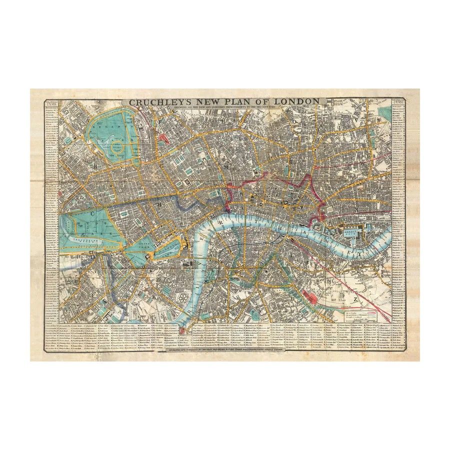 GW Cruchley's Plan of London Poster Wrap
