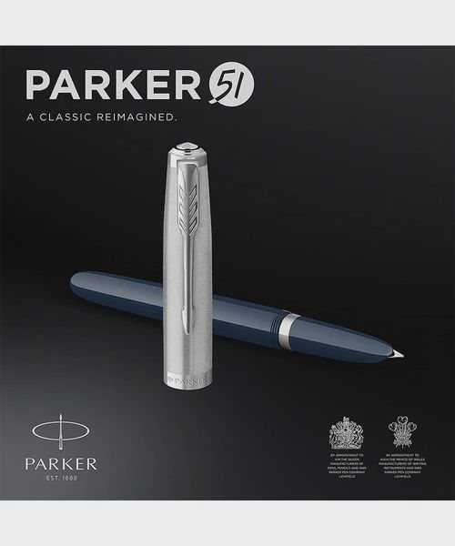 FP Parker 51 Mid Blue Fountain Pen - Fine Nib