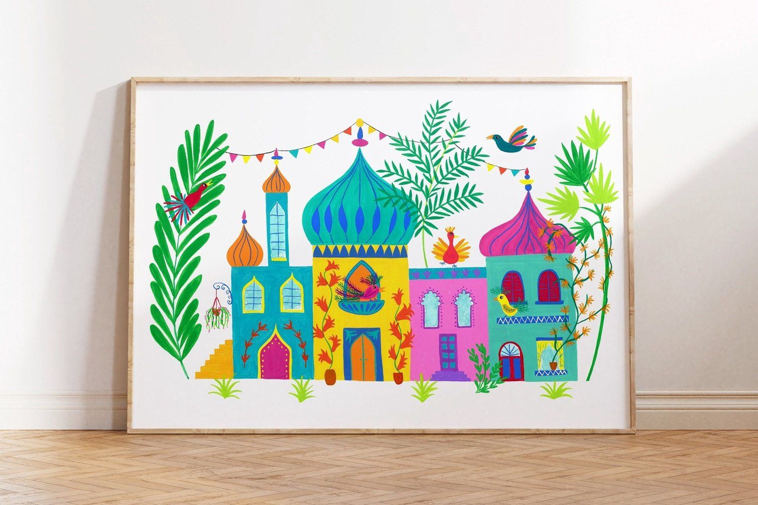 PT THE HATTIE GORDON GALLERY, Design: Limited edition signed A3 giclée print - Brighton Birds Chatting