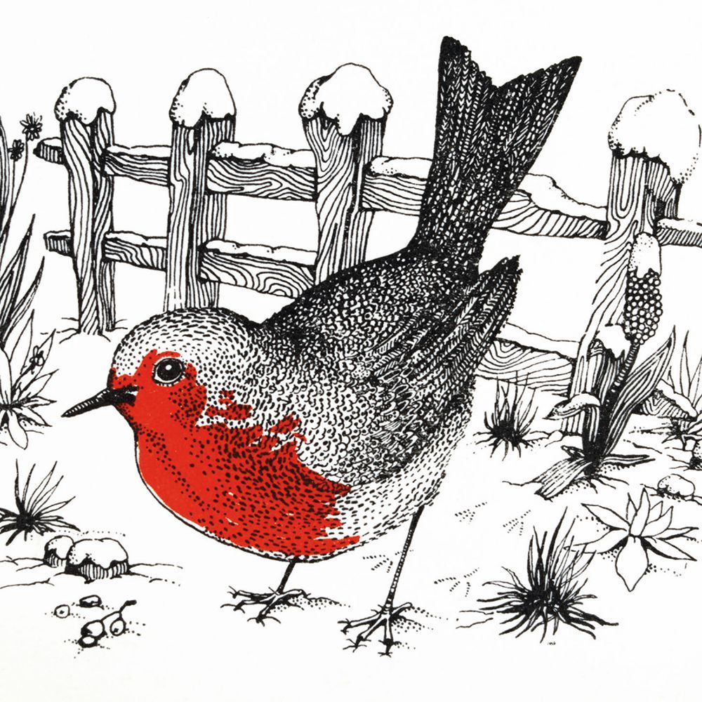 GCX Robin Redbreast Small V&amp;A Christmas Card - pack of 8