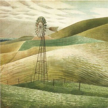 NC ravilious white horse waterwheel.