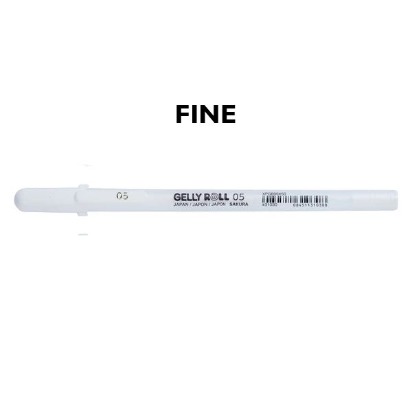 GP Sakura Gelly Roll Bright White, Nib Size: Fine