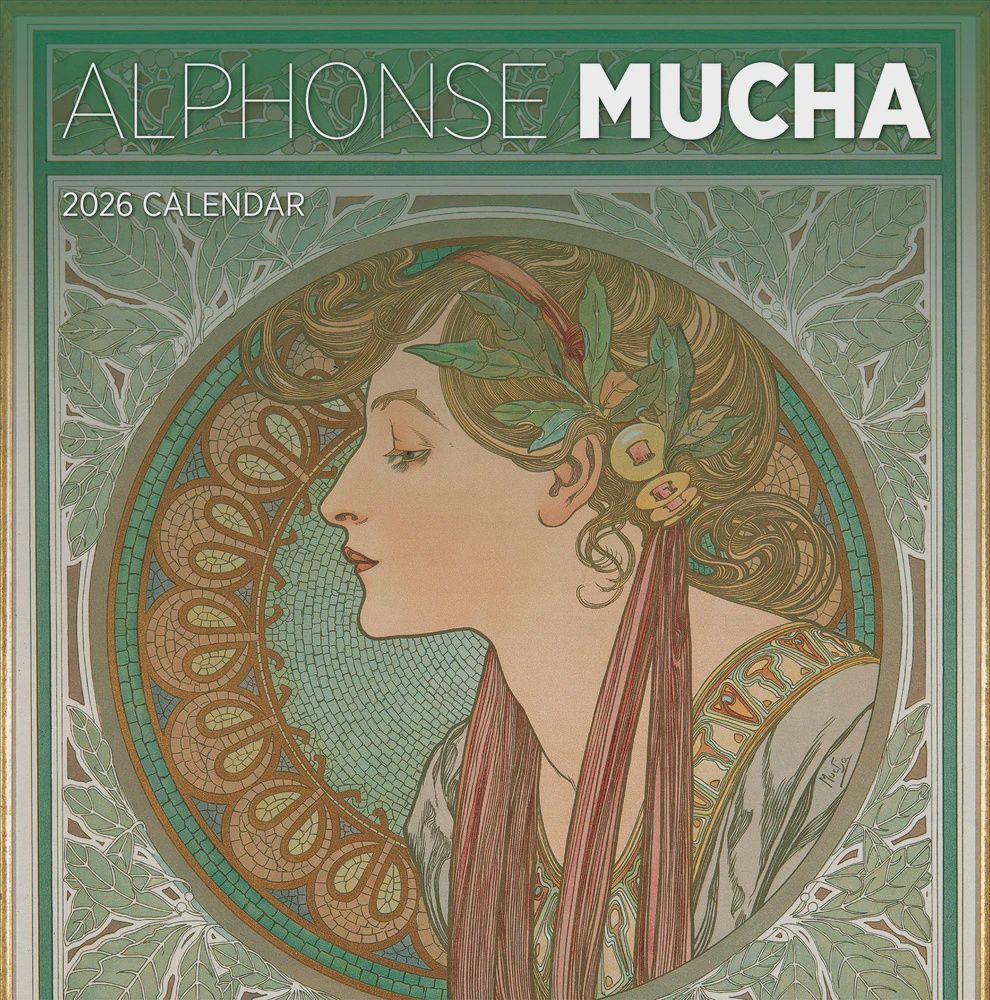 CA 2026 Pomegranate Large Wall Calendar Alphonse Mucha