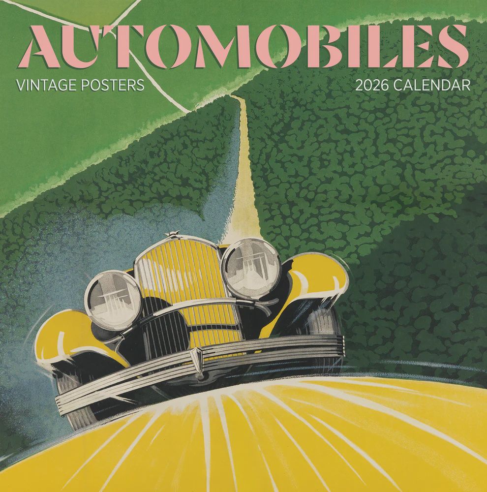CA 2026 Pomegranate Large Wall Calendar Automobiles: Vintage Posters