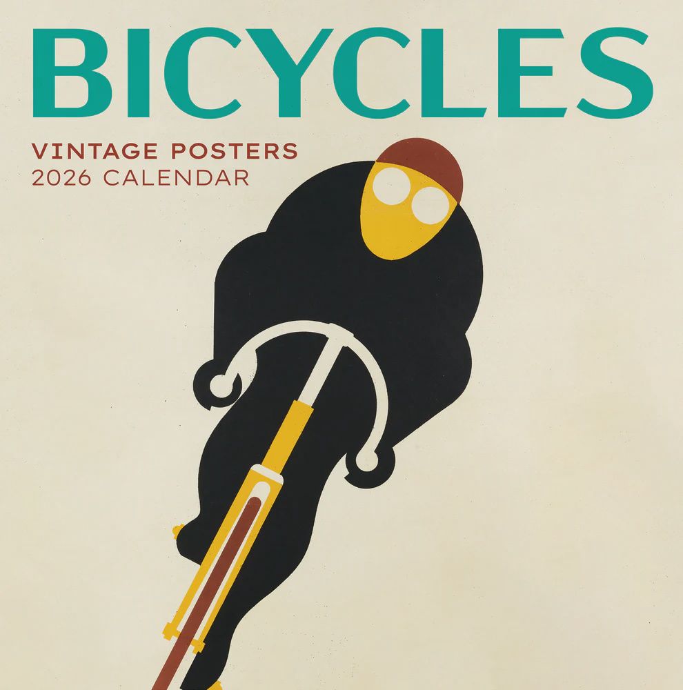CA 2026 Pomegranate Large Wall Calendar Bicycles: Vintage Posters