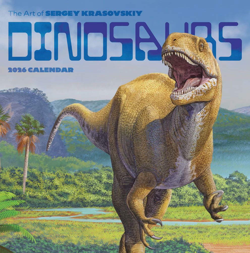 CA 2026 Pomegranate Large Wall Calendar Dinosaurs: Sergey Krasovskiy