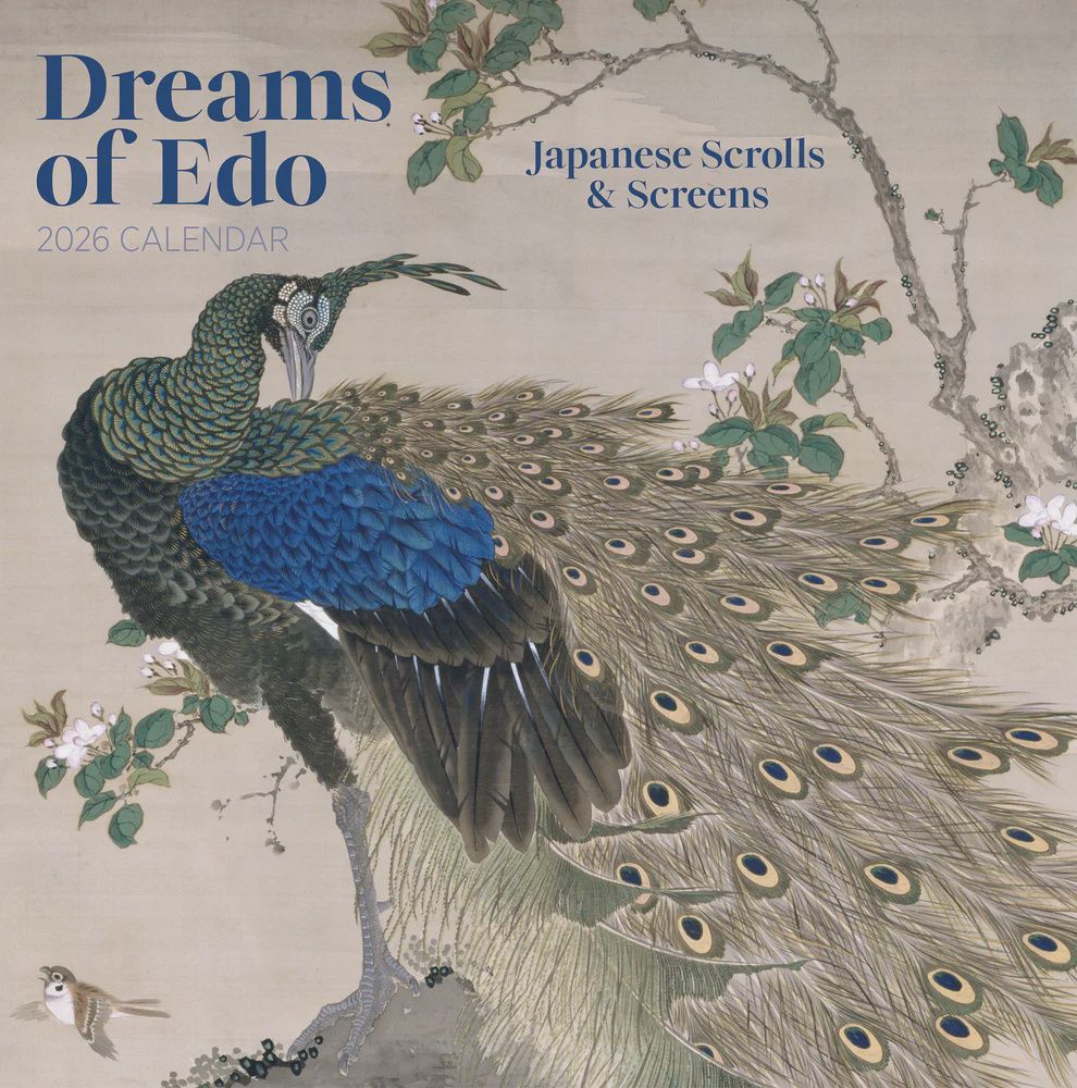 CA 2026 Pomegranate Large Wall Calendar Dreams of Edo: Japanese Scrolls &amp; Screens