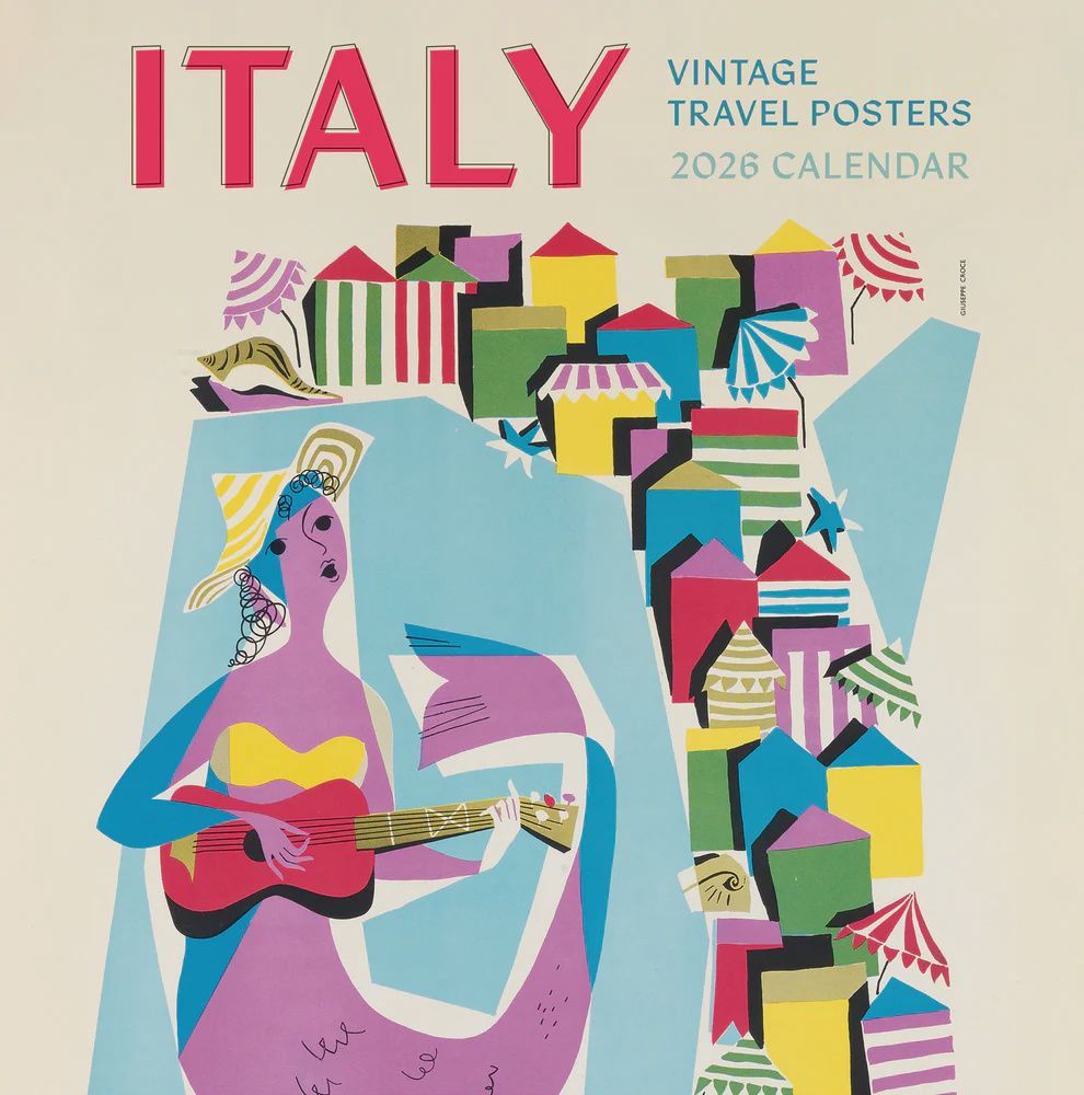 CA 2026 Pomegranate Large Wall Calendar Italy: Vintage Travel Posters