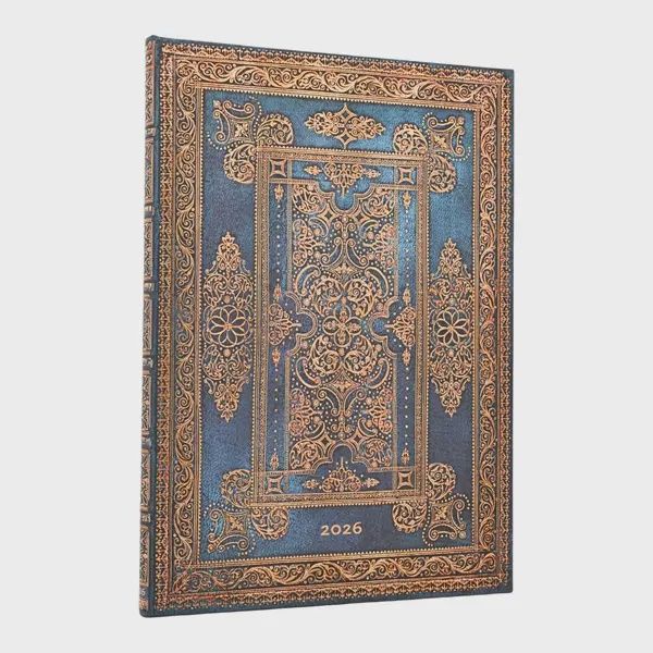 DI 2026 Blue Luxe (Luxe Design) Grande 12-month Vertical Hardcover Flexi Dayplanner 2026 (Elastic Band Closure) Hardback