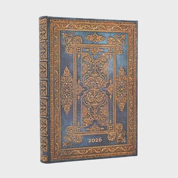DI 2026 Blue Luxe (Luxe Design) Midi 12-month Day-at-a-Time Hardcover Flexi Dayplanner 2026 (Elastic Band Closure) Hardback