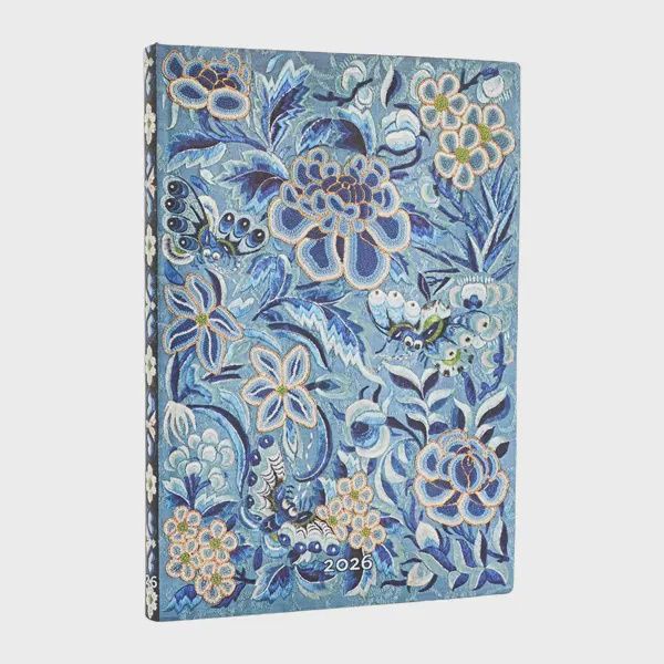 DI 2026 Blue Willow (Celebrate Hanfu) Midi 12-month Vertical Softcover Flexi Dayplanner 2026 (Elastic Band Closure) Flexiback
