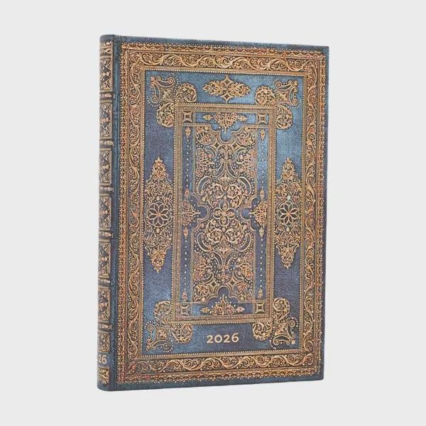 DI 2026 Blue Luxe (Luxe Design) Mini 12-month Horizontal Hardcover Flexi Dayplanner 2026 (Elastic Band Closure) Hardback