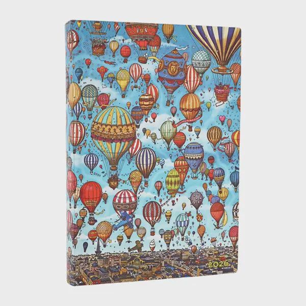DI 2026 Balloon Festival (Pierre the Maze Detective) Midi 12-month Day-at-a-Time Softcover Flexi Dayplanner 2026 (Elastic Band Closure) Flexiback
