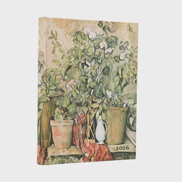 DI 2026 Cezanne&#39;s Terracotta Pots and Flowers Midi 12-month Day-at-a-Time Hardcover Flexi Dayplanner 2026 (Elastic Band Closure) Hardback
