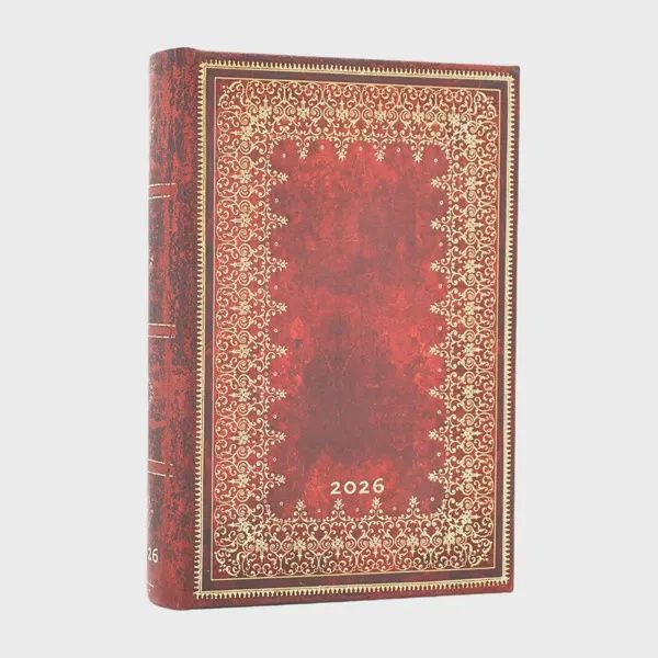 DI 2026 Foiled (Old Leather Collection) Mini 12-month Day-at-a-Time Hardcover Flexi Dayplanner 2026 (Elastic Band Closure) Hardback