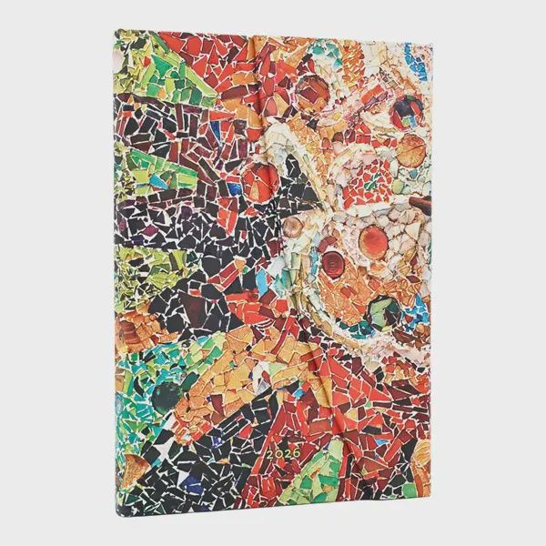 DI 2026 Gaudi&#39;s Sun (Gaudi’s Mosaics) Midi 12-month Vertical Hardcover Flexi Dayplanner 2026 (Wrap Closure) Hardback