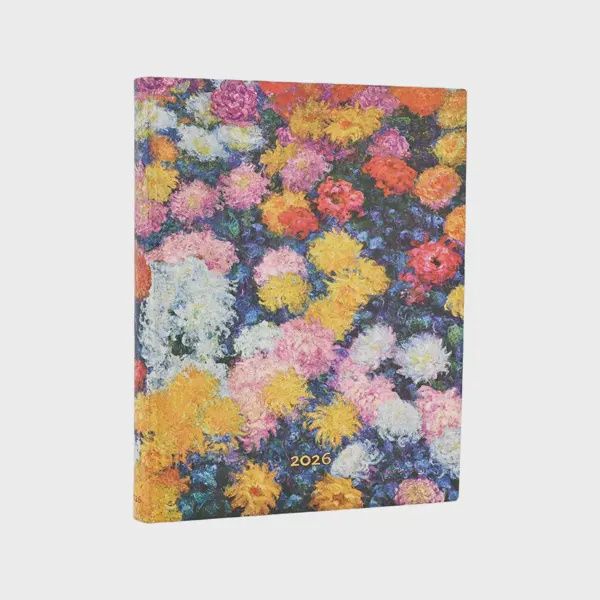 DI 2026 Monet&#39;s Chrysanthemums Ultra 12-month Day-at-a-Time Softcover Flexi Dayplanner 2026 (Elastic Band Closure) Flexiback
