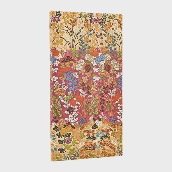 DI 2026 Kara-ori Pink (Japanese Kimono) Slim 12-month Horizontal Hardcover Flexi Dayplanner 2026 (Elastic Band Closure) Hardback