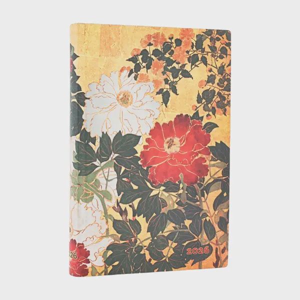 DI 2026 Natsu (Rinpa Florals) Mini 12-month Horizontal Softcover Flexi Dayplanner 2026 (Elastic Band Closure) Flexiback