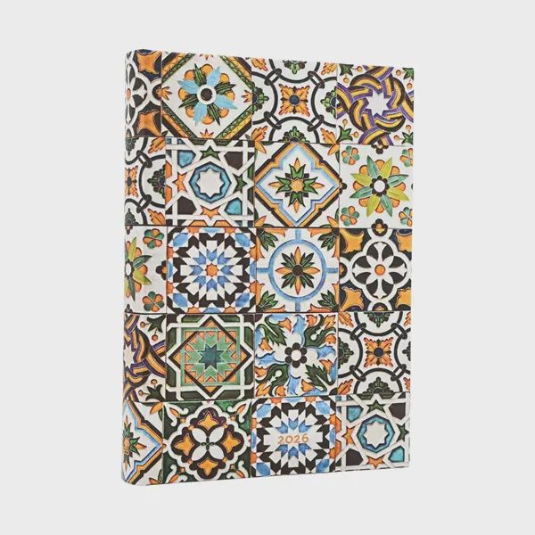 DI 2026 Porto (Portuguese Tiles) Day-at-a-Time Hardcover Flexi Dayplanner 2026 (Elastic Band Closure) Hardback