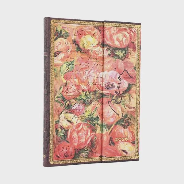 DI 2026 Renoir, Letter to Morisot (1892) (Embellished Manuscripts Collection) Midi 12-month Vertical Hardcover Flexi Dayplanner 2026 Renoir, Letter to Morisot (1892 (Wrap Closure) Hardback