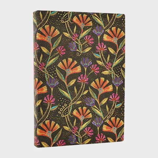 DI 2026 Wild Flowers (Playful Creations) Midi 12-month Day-at-a-Time Softcover Flexi Dayplanner 2026 (Elastic Band Closure) Flexiback