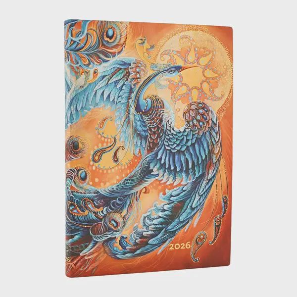 DI 2026 Skybird (Birds of Happiness) Midi 12-month Vertical Softcover Flexi Dayplanner 2026 (Elastic Band Closure) Flexiback