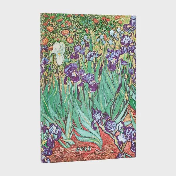 DI 2026 Van Gogh&#39;s Irises Mini 12-month Horizontal Hardcover Flexi Dayplanner 2026 (Elastic Band Closure) Hardback