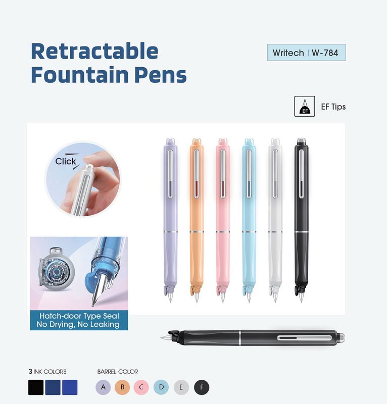 FP Retractable Fountain Pen  with Blue Ink